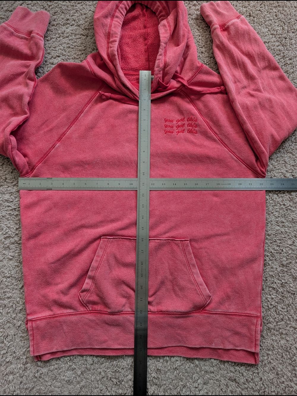 Victoria's Secret PINK Womens Red "You Got This" Pullover Hoodie Size XS - Picture 7 of 8
